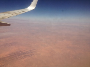 The view from the plane flying into Tindouf.